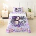 thumbnail image 1 of Manfei Romantic Floral Lady Twin Sheets,Gray Wolf Bedding,3 Pieces,1 Fitted Sheet and 1 Pillowcase, 1 of 6