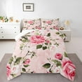 thumbnail image 1 of Manfei Romantic Flower Rose Full Size Comforter Sets,Natural Botanical Theme Bedding Comforter Set,Pink Green Bedding Sets For Children,Microfiber Bedroom Decor,3 Pieces, 1 of 8