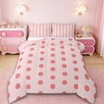 thumbnail image 1 of Manfei Romantic French Dots Bedding Comforter Set,Geometric Circles Twin Comforter Sets,Pink Bedding Set,Microfiber Bedroom Decor Reversible,2-Piece, 1 of 8