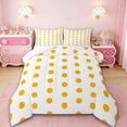 thumbnail image 1 of Manfei Romantic French Dots Full Size Comforter Sets,Geometric Circles Bedding Comforter Set,Girly Yellow White Bedding Sets,Microfiber Bedroom Decor Reversible,3 Pieces, 1 of 8