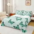 thumbnail image 1 of Manfei Romantic Green Butterfly Bed Sheets, Retro Flower Floral King Sheets, Teen Kid Child Adult Sheet Set, Microfiber Bedroom Decor, 4 Pieces, 1 of 7