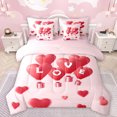 thumbnail image 1 of Manfei Romantic Love Balloon 7pcs Bedding Comforter Set,Western Valentine'S Day Queen Bedding Sets,Pink Red Queen Sheet Sets For Girls,Microfiber Bedroom Decor Reversible, 1 of 8