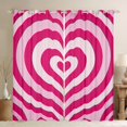 thumbnail image 1 of Manfei Romantic Love Heart Black Out Curtains, Pink Stripes Abstract Curtains Pack of 2 (42x63 Each), Kawaii Cute Cartoon Bedroom Curtains, Curtains and Drapes Decor, 1 of 6