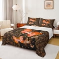 thumbnail image 1 of Manfei Romantic Orange Butterfly Full Size Sheets for Adult, Mandala Paisley Print Bed Sheets, Valentines Day Sheet Sets, Luxury Bedroom Decor, 4pcs, 1 of 7