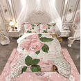 thumbnail image 1 of Manfei Romantic Pink Rose Full Size Comforter Sets, Vintage Fashion Bedding Comforter Set, Flower Floral Reversible Bedding Sets, Luxury Bedroom Decor, 3-Piece, 1 of 8