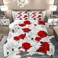 thumbnail image 1 of Homewish Romantic Red Rose Queen Comforter Set for Couple, Anniversary Flower Floral Bedding Sets, Valentines Day Reversible Bedding Comforter Set, Ultra Soft Bedroom Decor, 3-Piece, 1 of 8