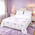 thumbnail image 1 of Manfei Romantic Ribbon Bow Tie C Personalized Initial Queen Sheet Sets 4 Pieces for Girls Kids,Teens Women Kawaii Bow Letter Plaid Bed Set,Lightweight Room Decor, 1 of 5