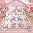 thumbnail image 1 of Manfei Romantic Rose Flower Queen Comforter Set, Retro Princess Bowknot Bedding Sets, Rustic French Style Reversible Bedding Comforter Set, Lightweight Room Decor, 3 Pieces, 1 of 9