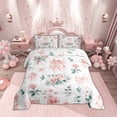 thumbnail image 1 of Manfei Romantic Rose Full Size Comforter Sets for Kids, Princess Cute Bowknot Bow Bedding Comforter Set, Flower Floral Bedding Sets, Ultra Soft Home Decor, 3 Pieces, 1 of 8