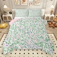 thumbnail image 1 of Manfei Romantic Rustic Flower Full Size Comforter Sets,Natural Plant Bedding Comforter Set,Green Pink White Bedding Sets For Girls Boys,Super Cozy Room Decor Reversible,3 Pieces, 1 of 9