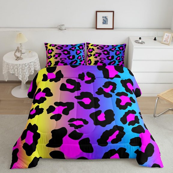 Manfei Rose Lips Comforter Set Size Leopard Zebra Print Quilt Set with 2 Pillowcases Animal Print Bedding Set 3pcs for Kids Boys Girls Room r Rose Black White Duvet Insert