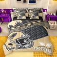 thumbnail image 1 of Manfei Rugby Ball Game 7 Pieces Bedding Comforter Set,Football Sport Theme Full Bedding Set,Brown Black Helmet Fitted Sheet Flat Sheet For Boys Teens,Super Cozy Room Decor Reversible, 1 of 8