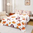 thumbnail image 1 of Manfei Rugby Ball Game Twin Sheet Sets,Hello Fall Twin Fitted Sheet,Autumn Maples Flat Sheet For Boys Teens,Breathable Home Decor,3pcs, 1 of 7