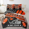thumbnail image 1 of Manfei Rugby City Silhouette Bedding Comforter Set 7pcs,Sports Theme King Bedding Sets,Cleveland Bed Sheets For Teens,Ultra Soft Bedroom Decor Reversible, 1 of 7