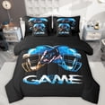thumbnail image 1 of Manfei Rugby Football Game 7-Piece Bedding Comforter Set,Boys Ball Sports King Bedding Sets,Blue Black Bed Sheets For Teens,Ultra Soft Home Decor Reversible, 1 of 8