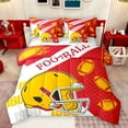 thumbnail image 1 of Manfei Rugby Football Sport 7pcs Bedding Comforter Set,Boya Ball Game Queen Bedding Sets,Yellow Red White Queen Sheet Sets For Adults,Luxury Bedroom Decor Reversible, 1 of 8
