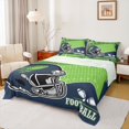 thumbnail image 1 of Manfei Rugby Game Gamer Queen Sheet Sets,Football Sport Lover Flat Sheet,Deepblue Green Queen Fitted Sheet For Teens,Breathable Home Decor,4-Piece, 1 of 7