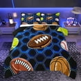 thumbnail image 1 of Manfei Rugby Sport Bedding Comforter Set,Football Game Gamer Twin Comforter Sets,Blue Geometric Honeycomb Hexagon Bedding Set For Boys,Microfiber Bedroom Decor Reversible,2 Pieces, 1 of 8