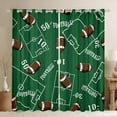 thumbnail image 1 of Manfei Rugby Sport Blackout Curtains Set of 2 (52x84 Each),Boys Rugby Game Lovers Window Curtains,Green Brown Curtains and Drapes For Boys Kids,Ultra Soft Home Decor, 1 of 6