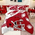 thumbnail image 1 of Manfei Rugby Sport Queen Comforter Set,Football Sport Helmet Bedding Sets,Red White Bedding Comforter Set For Boy,Microfiber Bedroom Decor Reversible,3pcs, 1 of 8