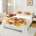 thumbnail image 1 of Homewish Rugby Sports 4-Piece Full Sheet Set, Watercolor Rose Maple Leaf Bedding, 1 of 7