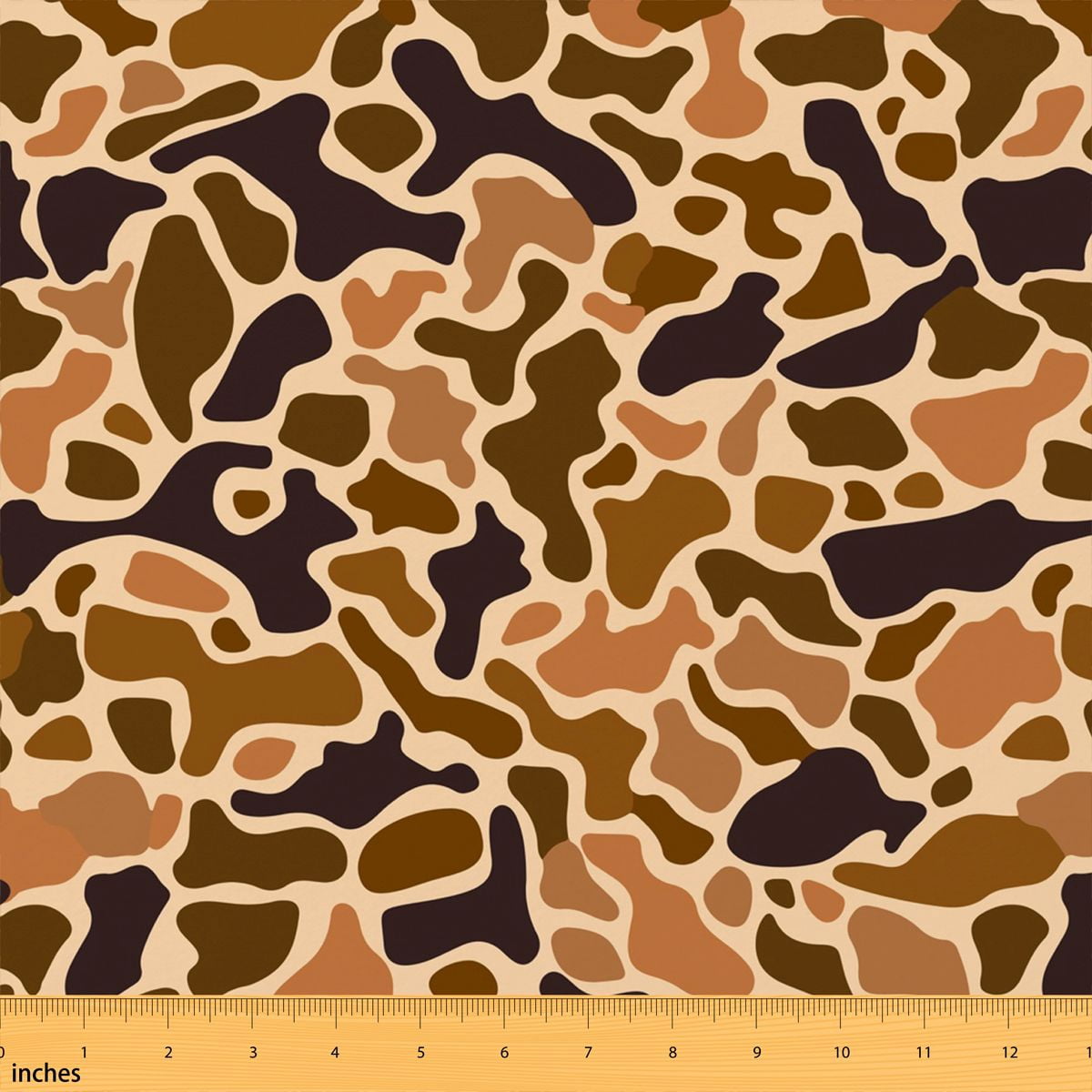 Rust Orange Color Cloth Manfei Rust Camouflage Fabric by the Yard 5 Yards, Orange Brown Blob ...