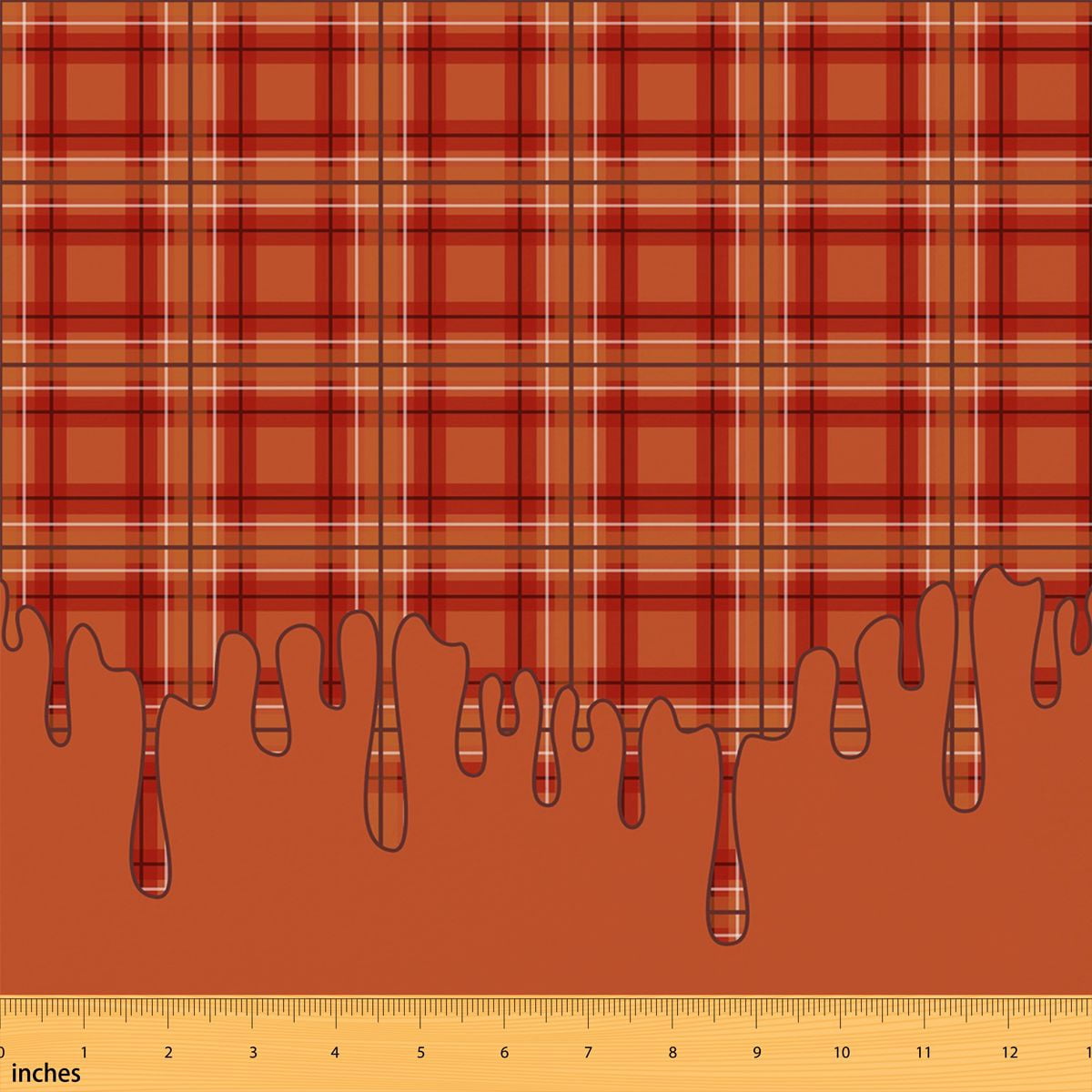 Rust Orange Color Cloth Manfei Rust Plaid Fabric by the Yard 5 Yards, Orange Drip Band Fabric ...
