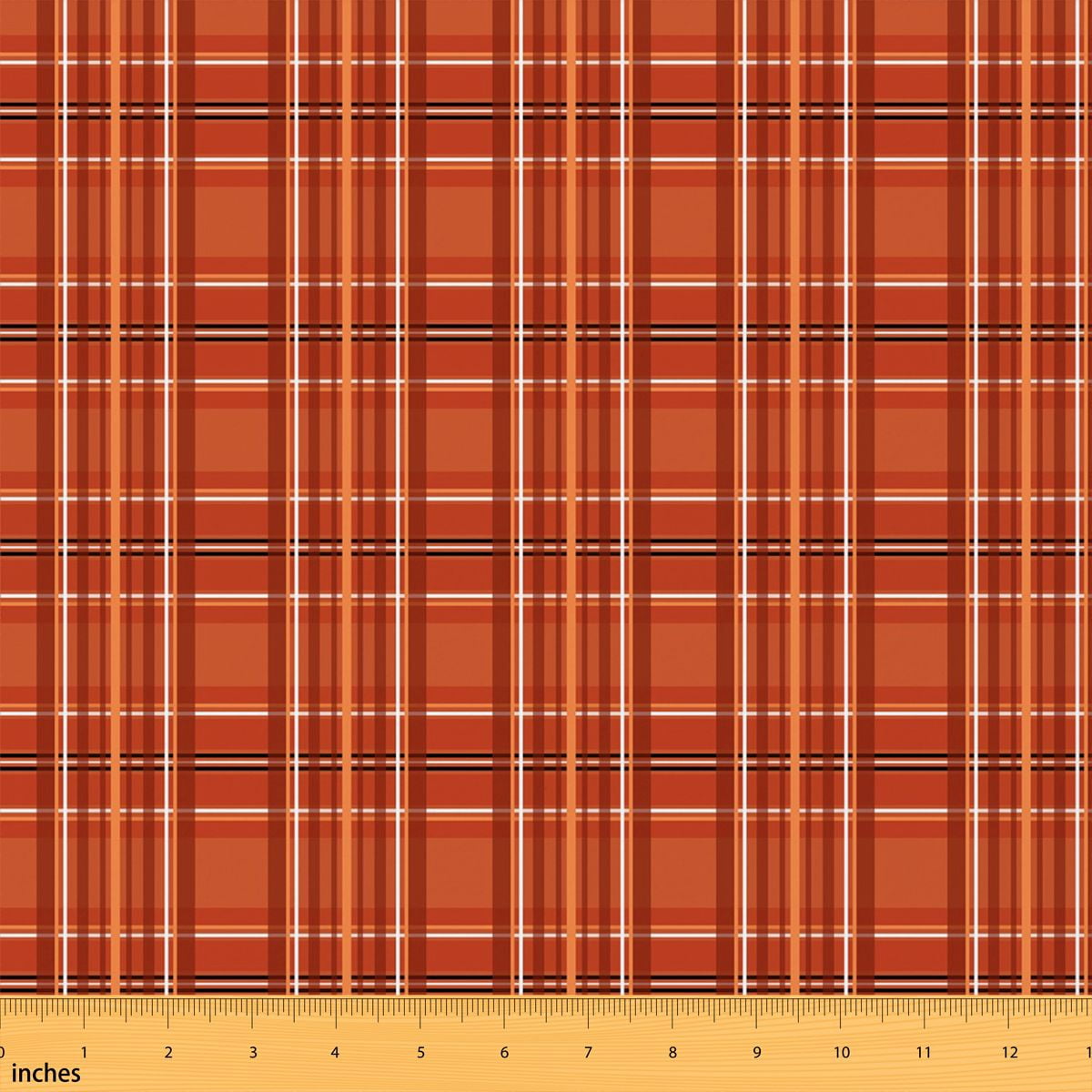 Rust Orange Color Cloth Manfei Rust Tartan Fabric by the Yard 5 Yards, Orange Plaid Fabric for ...