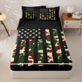 thumbnail image 1 of Manfei Rustic American Flag Zipper Twin Comforter Sets with Fitted Sheet and 2 Pillowcases,Retro Camo Zipper Bedding Set,Black Reversible,4pcs, 1 of 8