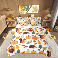 thumbnail image 1 of Manfei Rustic Animals Bedding Full Size, Harvest Turkey Bedding Sets Full Size, Autumn Fall Pumpkin Reversible Comforter Sets with Sheets, Breathable Room Decor, 7 Pieces, 1 of 6