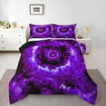 thumbnail image 1 of Manfei Rustic Artistic Bedding Twin Comforter Set,bohemian Swirl Pattern Down Comforter,Purple Black Bedding Sets Twin with Comforter,Ultra Soft Bedroom Decoration Reversible,2 Pieces, 1 of 8