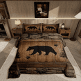 thumbnail image 1 of Manfei Rustic Bear 3pcs King Size Comforter Sets,Wildlife Hunting Theme Quilt Set,Wildlife Animal Bedding Set for Kids Boys Teens Room Decor,Wooden Board Duvet Insert, 1 of 7