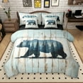 thumbnail image 1 of Manfei Rustic Bear Animal 7-Piece Twin Bedding Sets for Men, Farmhouse Wooden Plank Bedding Comforter Set, Jungle Wildlife Reversible Sheet Sets, Luxury Bedroom Decor, 1 of 8
