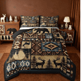 thumbnail image 1 of Manfei Rustic Bear Full Size Comforter Sets,Buffalo Plaid Grid Hunting Deer Farmhouse Cabin Retro Southwest Aztec Tribal Bedding Sets Reversible 3 Pieces, 1 of 7