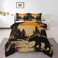 thumbnail image 1 of Manfei Rustic Bear Full Size Comforter Sets for Kid, Vintage Farmhouse Cabin Bedding Comforter Set, Wildlife Animal Reversible Bedding Sets, Luxury Bedroom Decor, 3 Pieces, 1 of 8