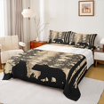thumbnail image 1 of Manfei Rustic Bear Print Bed Sheets for Adult, Jungle Wildlife King Sheets, Farmhouse Lodge Cabin Sheet Set, Lightweight Room Decor, 4pcs, 1 of 7
