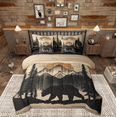 thumbnail image 1 of Manfei Rustic Bear Print Bedding Comforter Set 7pcs, Jungle Wildlife Queen Bedding Sets, Farmhouse Tree Botanical Reversible Queen Sheet Sets, Breathable Home Decor, 1 of 7
