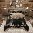 thumbnail image 1 of Manfei Rustic Bear Print Queen Comforter Set, Jungle Wildlife Bedding Comforter Set, Farmhouse Tree Botanical Reversible Bedding Set, Breathable Home Decor, 3pcs, 1 of 8