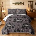 thumbnail image 1 of Manfei Rustic Bear Quilt King, Fashion Leopard Print King Coverlet Set, Gray Black, Gray Reversible, 3pcs, 1 Bedspread and 2 Pillowcases, 1 of 7