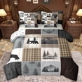 thumbnail image 1 of Manfei Rustic Bear Wolf Bedding Comforter Set 7pcs, Farmhouse Woodland Wildlife Queen Bedding Sets, Countryside Theme Reversible Queen Sheet Sets, Microfiber Bedroom Decor, 1 of 7