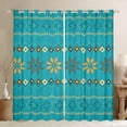 thumbnail image 1 of Manfei Rustic Boho Aztec Blackout Curtains Set of 2 (52x84 Each),bohemian Geometric Flower Window Curtains,Cyan Gray Khaki Curtains and Drapes For Teens,Breathable Home Decor, 1 of 6