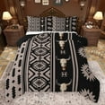 thumbnail image 1 of Manfei Rustic Boho Aztec Full Size Comforter Sets,Country Bull Skull Bedding Comforter Set,Western Co0Wboy Tribal Bedding Sets For Boys Kids,Super Cozy Room Decor Reversible,3-Piece, 1 of 8