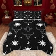thumbnail image 1 of Manfei Rustic Bull Skull Full Size Comforter Sets,Desert Plant Cactus Bedding Comforter Set,Sun Moon Pattern Bedding Sets For Men Women,Microfiber Bedroom Decor Reversible,3 Pieces, 1 of 8