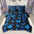 thumbnail image 1 of Manfei Rustic Butterfly 7 Pieces Bedding Comforter Set,Country Animal Full Bedding Set,Black Blue Fitted Sheet Flat Sheet For Girl,Luxury Bedroom Decor Reversible, 1 of 9