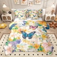 thumbnail image 1 of Homewish Rustic Butterfly Flower Bedding Comforter Set 7pcs, Retro Oil Printing King Bedding Sets, Western French Style Reversible Bed Sheets, Microfiber Bedroom Decor, 1 of 7