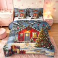 thumbnail image 1 of Manfei Rustic Cabin Lodge 7-Piece Twin Bedding,Traditional Christmas Tree Gift Bedding Comforter Set,Blue Gray,Christmas Reversible, 1 of 6