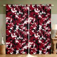 thumbnail image 1 of Manfei Rustic Camouflage Blackout Curtains, Old Fashion Camo Curtains Pack of 2 (42x84 Each), Brick Red, 1 of 6