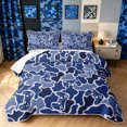 thumbnail image 1 of Manfei Rustic Camouflage Quilt Full, Vintage Camo Game Controller Full Bedspread Sets, Royal Blue, 3pcs, 1 Coverlet and 2 Pillowcases, 1 of 7