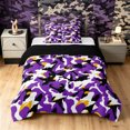 thumbnail image 1 of Manfei Rustic Camouflage Twin Comforter Sets, Mid Century Camo Bedding Set, Lavender, Black Reversible, 2pcs, 1 Comforter and 1 Pillowcase, 1 of 7