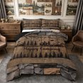 thumbnail image 1 of Manfei Rustic Camper King Size Comforter Sets 3pcs,Happy Camping Comforters King Size,Brown Gray Khaki,1 Comforter and 2 Pillowcases,Reversible, 1 of 6